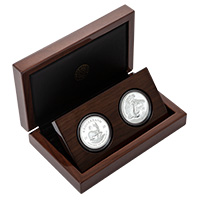 R5 (1oz) fine-silver coin and 1oz krugerrand set